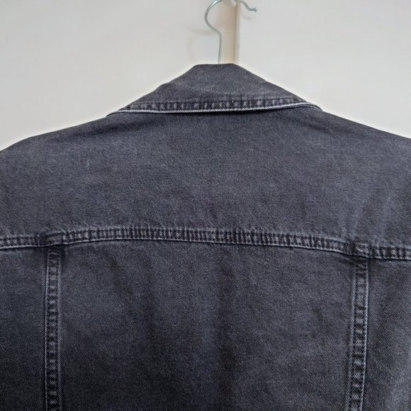 H&M Black Denim Jean Jacket Button Front in XS - Picture 9 of 11